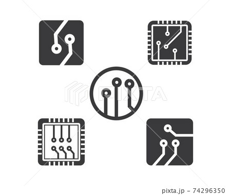 circuit board line,cpu,chip icon logo illustration vector 74296350