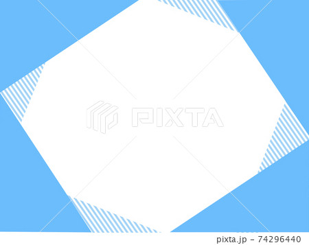 フレーム 色紙 水玉模様 ドット 枠 白背景 ライン 縞模様のイラスト素材