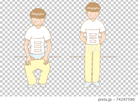 Corset person standing up with pants on 74297590