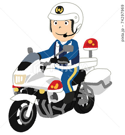 Illustration of police motorcycle - Stock Illustration [74297969] - PIXTA