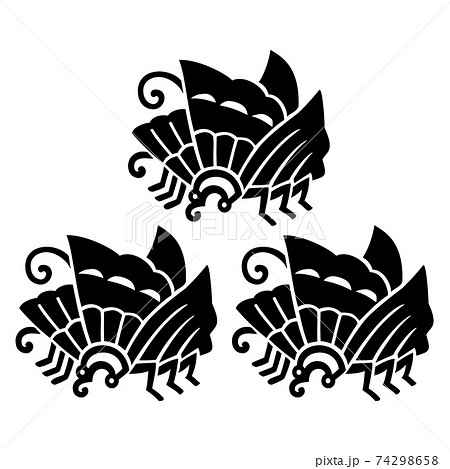 上野国大名 大嶋氏の家紋 三つ揚羽蝶のイラスト素材 [74298658] - PIXTA