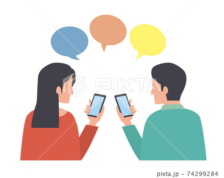 スマートフォン　男性　女性　通信 74299284