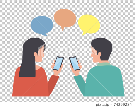 スマートフォン　男性　女性　通信 74299284