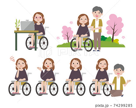 車椅子　生活　夫婦 74299285