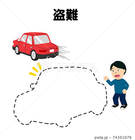 車両保険 盗難 のイラストのイラスト素材