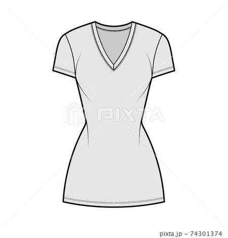 fitted v neck t shirt dress