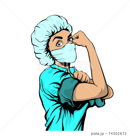 We Can Do It woman doctor in medical mask We Can Do It woman doctor in medical mask 74302672