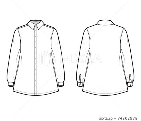 Shirt Trapeze Technical Fashion Illustration のイラスト素材