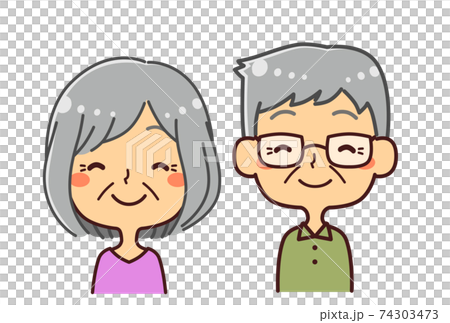 Illustration of smiling senior men and women 74303473