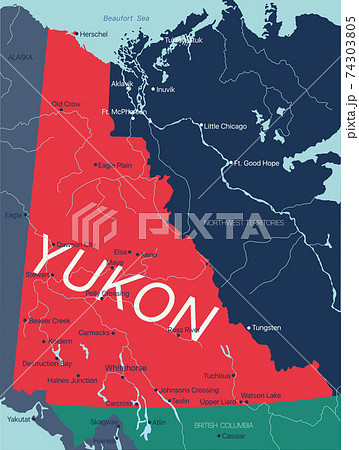Yukon Territory vector editable map of the Canada 74303805