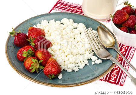 Healthy nutrition. Dairy products, fresh strawberries. Photo Healthy nutrition. Dairy products, fresh strawberries. Photo 74303916