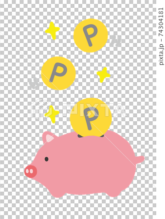 Image illustration of collecting points Pig piggy bank 74304181