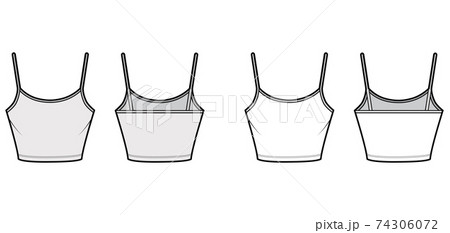Cotton-jersey tank technical fashion illustration with fitted body
