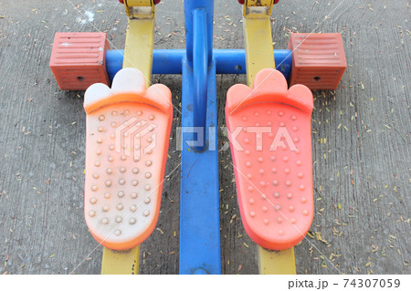 exercises at street workout place in summer morning. Healthy lifestyle sport concept exercises at street workout place in summer morning. Healthy lifestyle sport concept 74307059