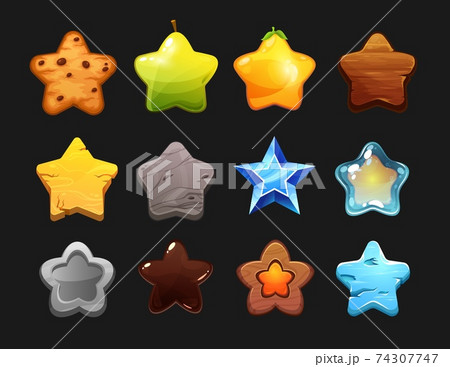 Rate stars cartoon set, game interface, ui or gui 74307747