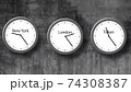 Three watch dials. London, New York, Tokyo. 74308387