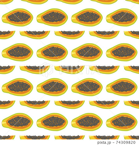Illustration on theme big colored seamless papaya 74309820