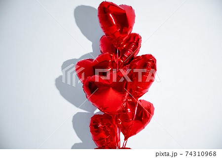 Happy birthday balloons heart love party decoration red . Valentines day . Happy birthday balloons heart love party decoration red . Valentines day . 74310968