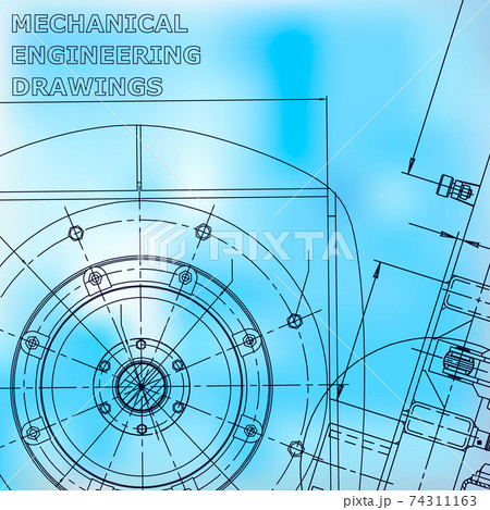 Mechanical engineering. Technical illustration. Backgrounds of engineering subjects 74311163