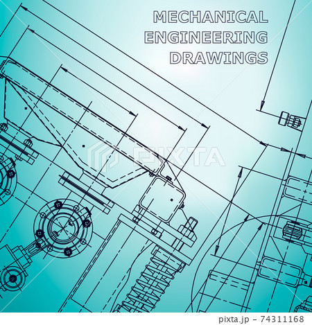 Mechanical engineering. Technical illustration. Backgrounds of engineering subjects 74311168