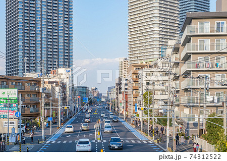 都市風景 綱島街道 武蔵小杉周辺の街並み 神奈川県川崎市中原区 都市風景 綱島街道 武蔵小杉周辺の街並み 神奈川県川崎市中原区 74312522