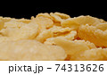 MACRO: Sweet corn flakes on a black background 74313626