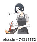 料理をする40代女性 74315552