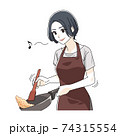 料理をする40代女性 74315554