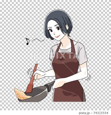 Woman in her 40s cooking Woman in her 40s cooking 74315554