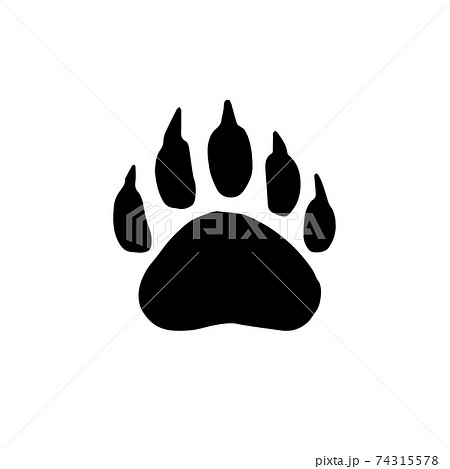 Vector hand drawn bear paw foot print Vector hand drawn bear paw foot print 74315578