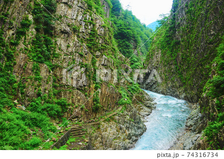 清津峡、十日町市、新潟県、日本 74316734