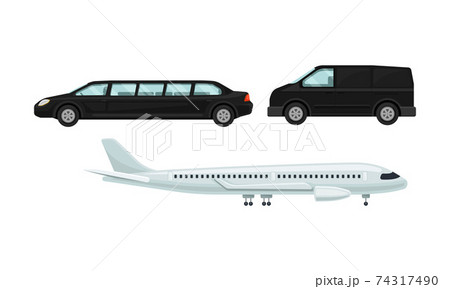Van and Limousine as Transfer to Airport Terminal Vector Set Van and Limousine as Transfer to Airport Terminal Vector Set 74317490