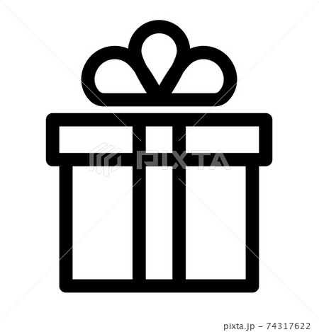 Gift box in line style. Gift box icon or present icon. Gift box in line style. Gift box icon or present icon. 74317622
