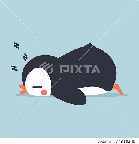 little penguin sleep doodle cartoon - Stock Illustration [74318249] - PIXTA