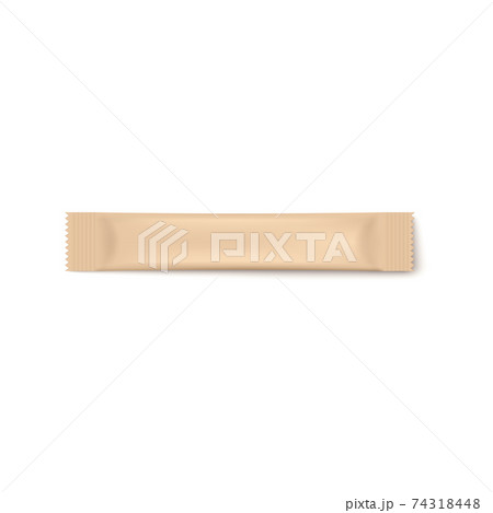 Color stick pack, blank foil sachet for packaging a vector 3d illustration. Color stick pack, blank foil sachet for packaging a vector 3d illustration. 74318448