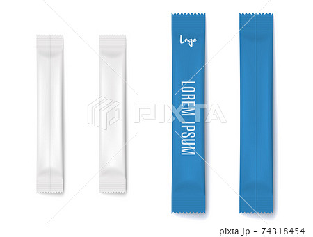 Stick packs, foil bags, packaging containers a vector realistic 3d illustrations 74318454