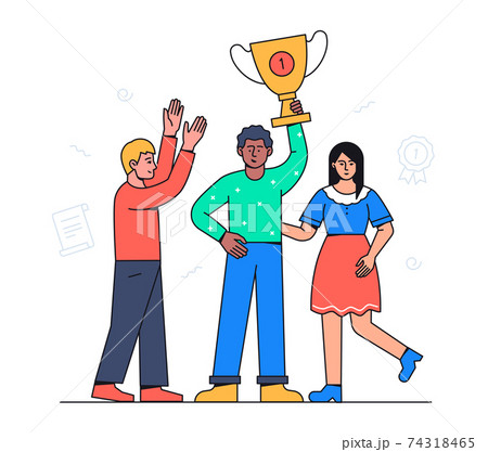 Business victory - colorful flat design style illustration Business victory - colorful flat design style illustration 74318465