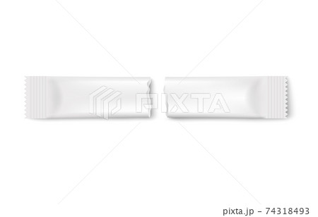 Vector isolated realistic illustration of white stick pack ripped on two parts 74318493