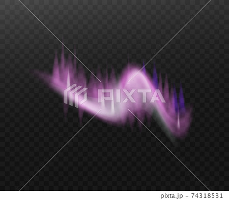 Polar northern aurora glowing effect, realistic vector illustration isolated. Polar northern aurora glowing effect, realistic vector illustration isolated. 74318531