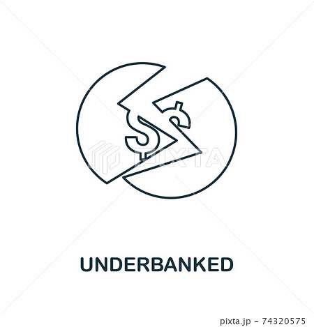 Underbanked icon outline style. Thin line...のイラスト素材 [74320575] - PIXTA