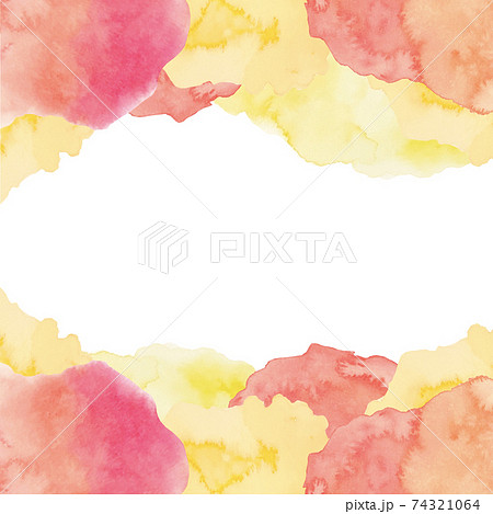イラスト素材背景素材 暖色水彩 にじみフレーム 他複数バリエーションもございますのイラスト素材