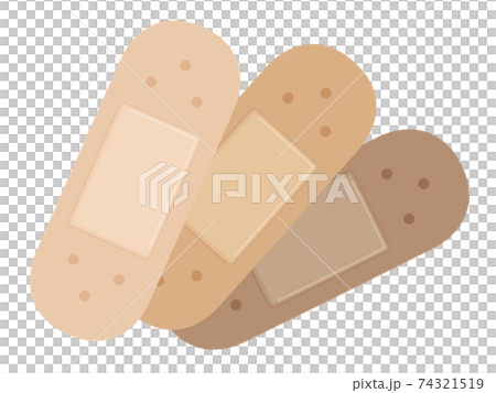 かわいい絆創膏のイラスト_3枚 74321519