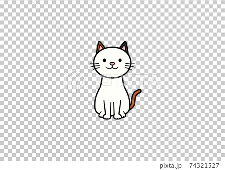 面對前方坐著的貓的插圖(顏色1) 面對前方坐著的貓的插圖(顏色1) 74321527