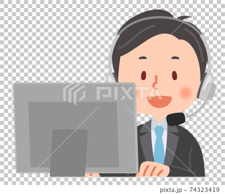 テレフォンオペレーターの男性 74323419