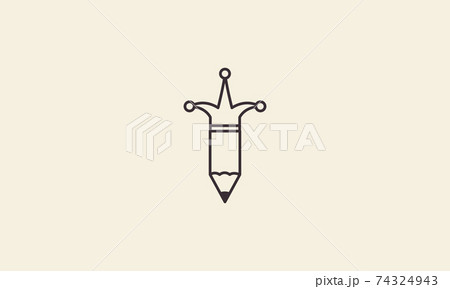 pencil lines with clown logo symbol vector icon graphic design illustration 74324943