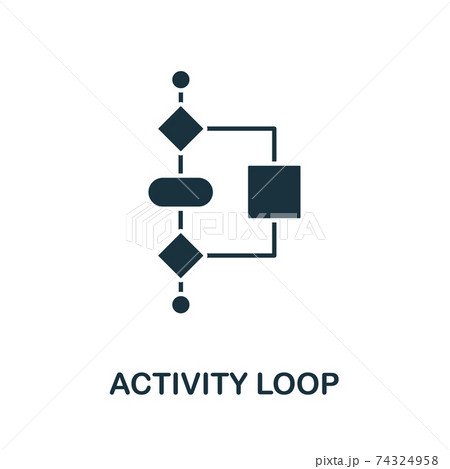 Activity Loop vector icon symbol. Creative sign from gamification icons collection. Filled flat Activity Loop icon for computer and mobile 74324958