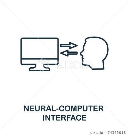 Neural-Computer Interface line icon. Thin style element from future technology collection. Outline Neural-Computer Interface icon for web design, apps and software Neural-Computer Interface line icon. Thin style element from future technology collection. Outline Neural-Computer Interface icon for web design, apps and software 74325018