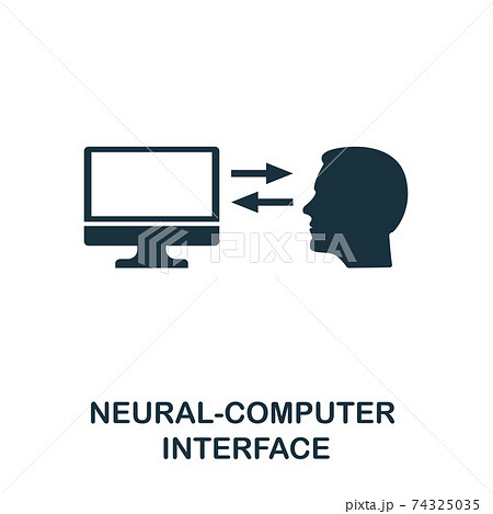 Neural-Computer Interface icon. Premium style design from future technology icons collection. Pixel perfect Neural-Computer Interface icon for web design, apps, software, print usage 74325035