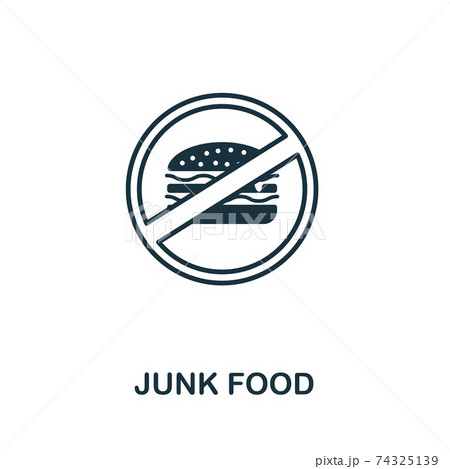 Junk Food icon. Thin outline style design from - Stock Illustration