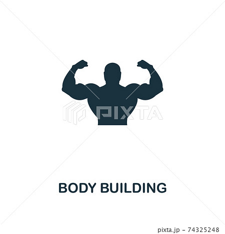 Body Building Icon Premium Style Design From のイラスト素材